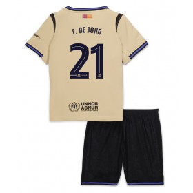 Dětské fotbalový komplet Barcelona Frenkie de Jong #21 Venkovní košile 2025-26 Krátkým Rukávem